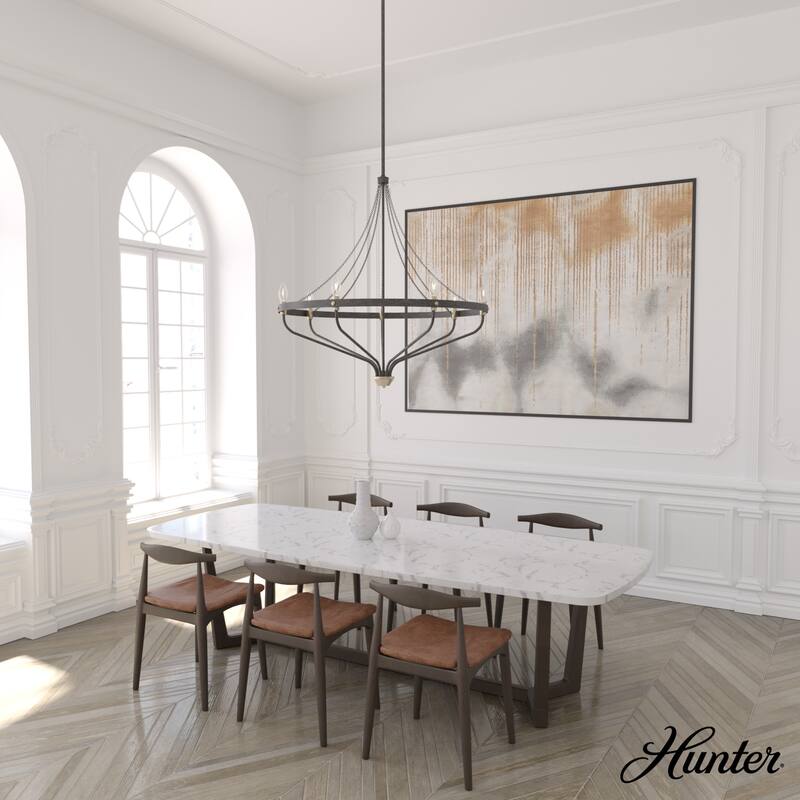 Hunter Merlin Geometric Metal Chandelier - Foyer, Dining Room, Living Room - Industrial, Contemporary