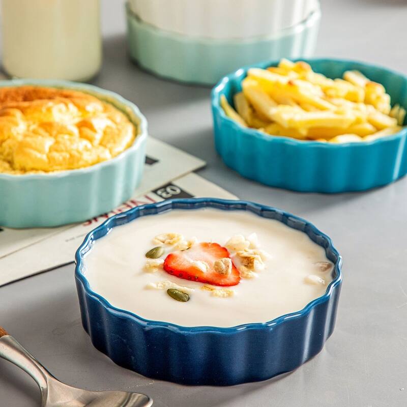 LOVECASA 6 oz Porcelain Mini Ramekins (Set of 6)