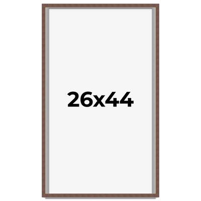 26x44 Shadow Box Frame Brown | 1.125 inches Deep Real Wood Rustic