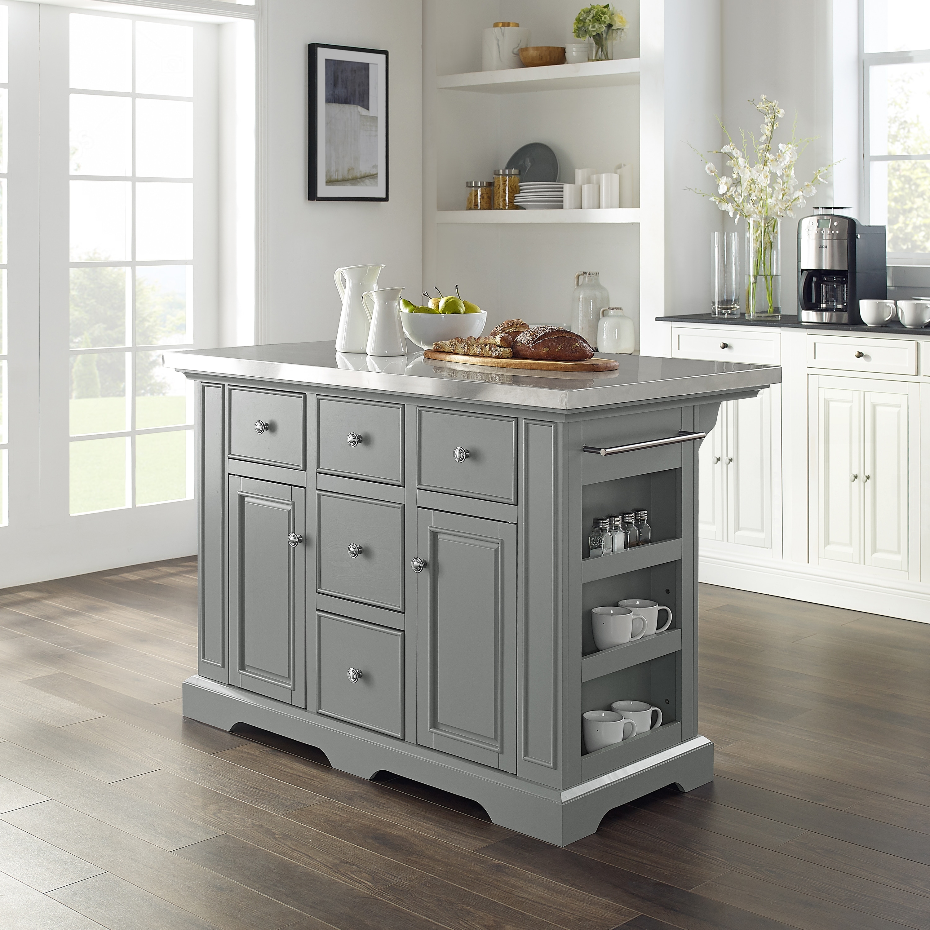 Crosley Oxford Butcher Block Top Kitchen Island in Black Finish - 23d x  47.75w x 35.75h - On Sale - Bed Bath & Beyond - 16007504