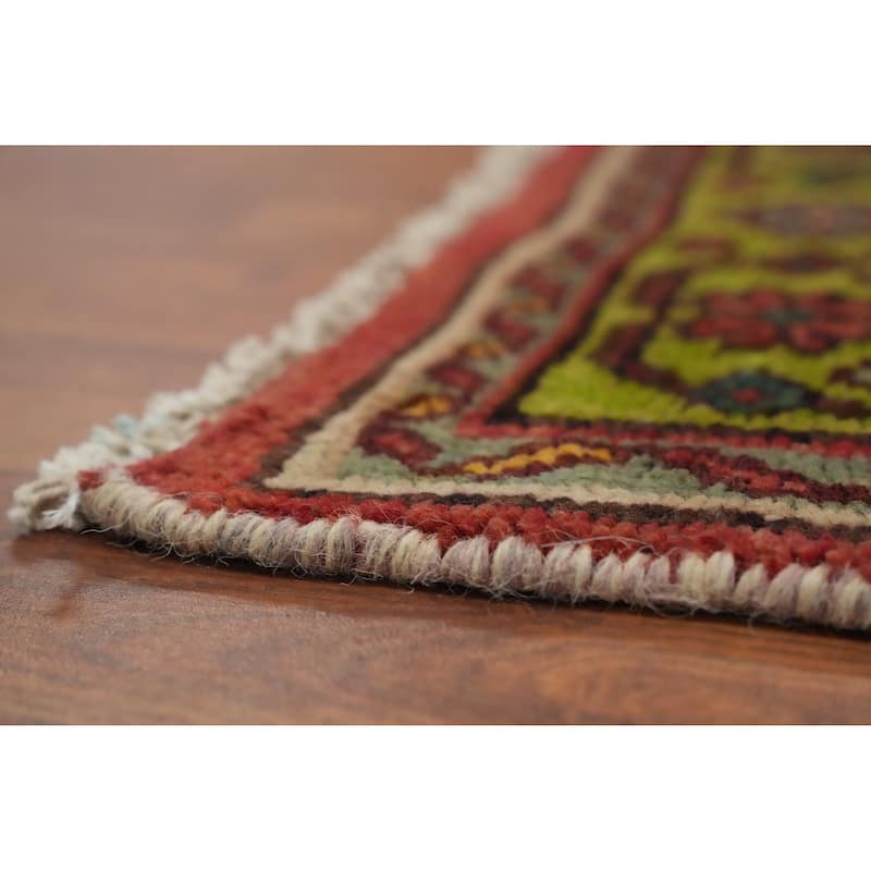 Hand Knotted Oriental 100% Wool Carpet Traditional Floral Oranges & Rust Hamedan Runner Rug - 10' 4'' X 3' 10''