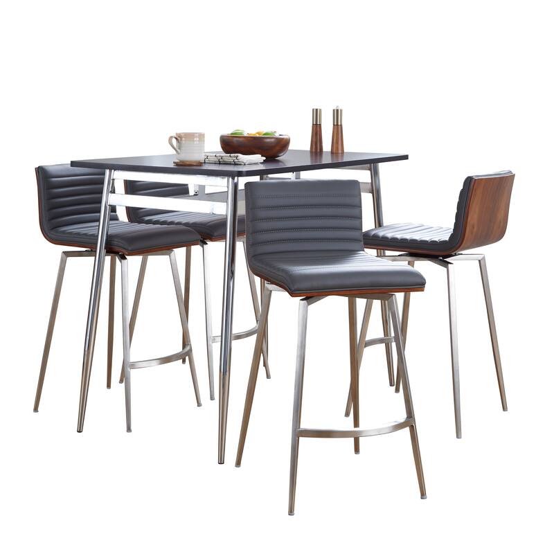 Porch & Den Naldi-Mason Swivel 5-Piece Counter Height Dining Set
