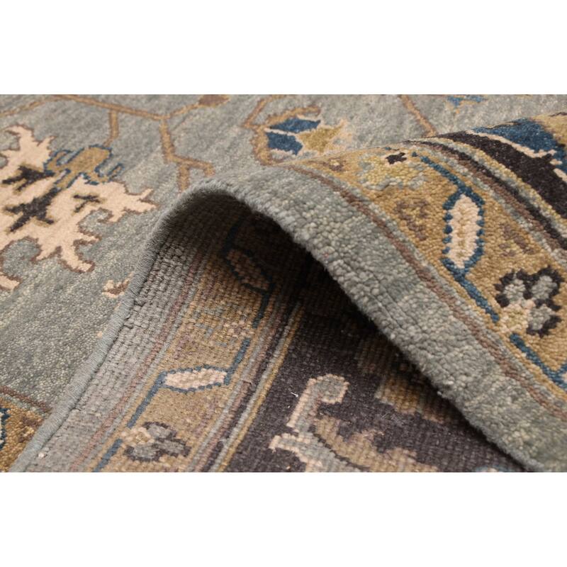 ECARPETGALLERY Hand-knotted Finest Agra Jaipur Teal Wool Rug - 9'6 x 13'4