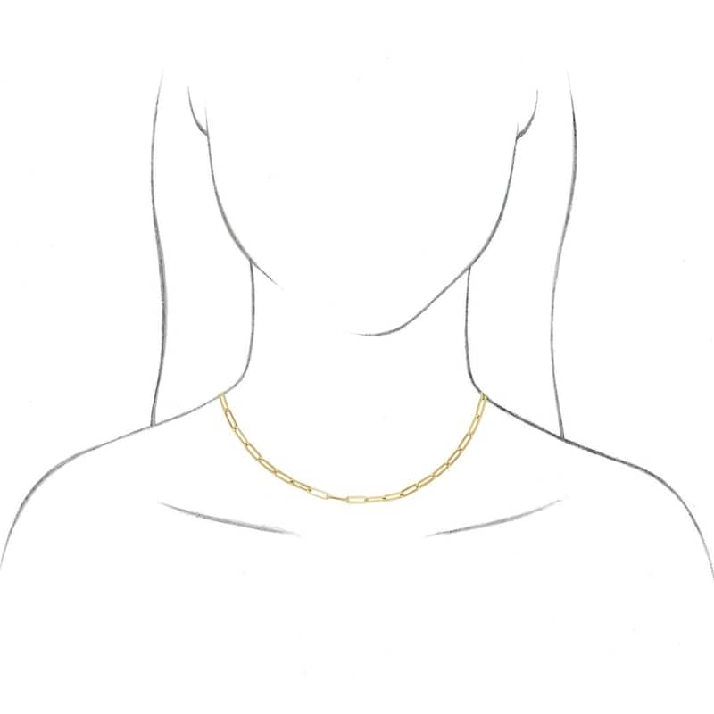 Curata 925 Sterling Silver 3.85mm Elongated Paperclip Link Chain