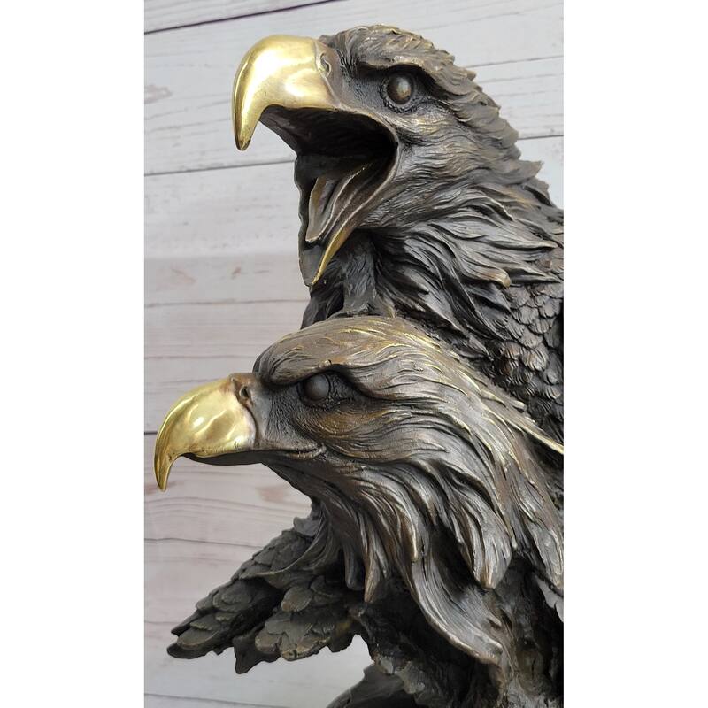 Hand Made Original Miguel Lopez Milo Double Eagle Bronze Sculpture Statue Gift