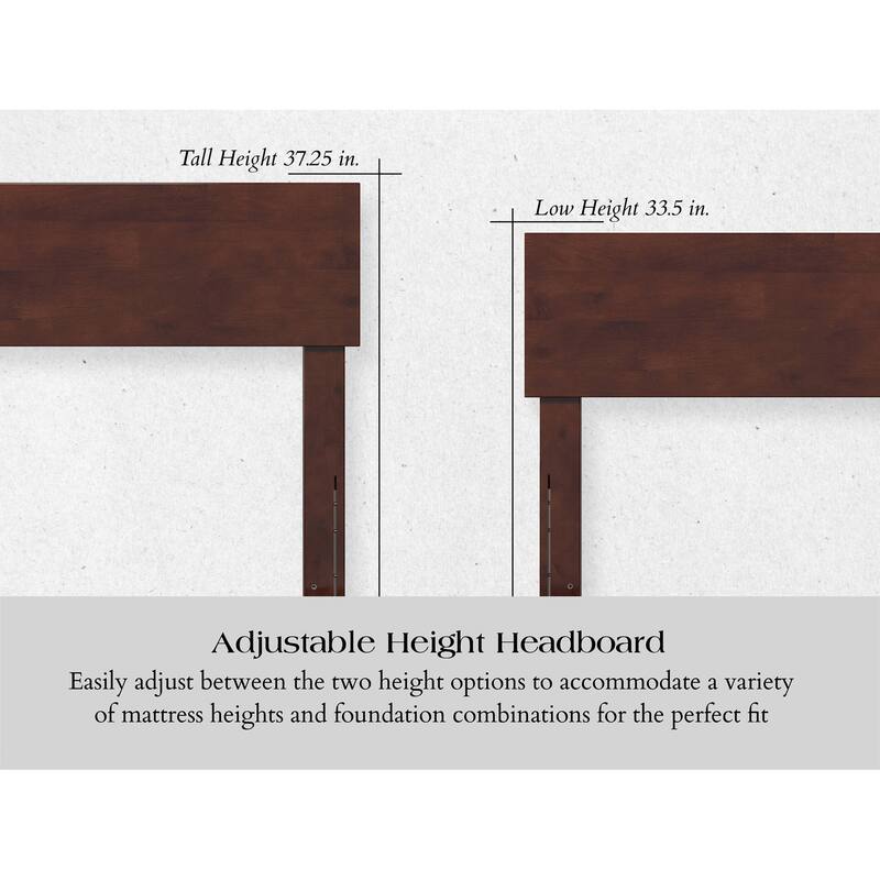 Orlando Queen Low Profile Wood Platform Bed in Walnut
