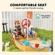 preview thumbnail 15 of 26, Outsunny Large Outdoor Kids Sandbox Backyard Toy, Cedar Wood Sandbox