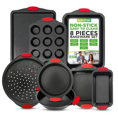Kitchen Oven Baking Pans-Deluxe & Stylish Nonstick Gray Coating Inside Outside, Commercial Grade Restaurant