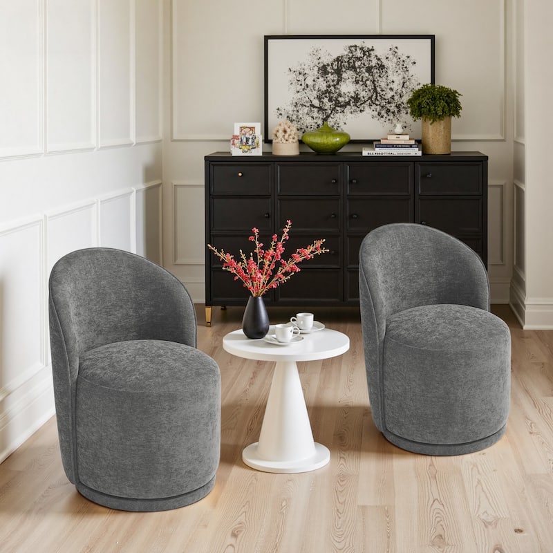 Modern Armless 360-Degree Swivel Dining Chair Barrel Chair