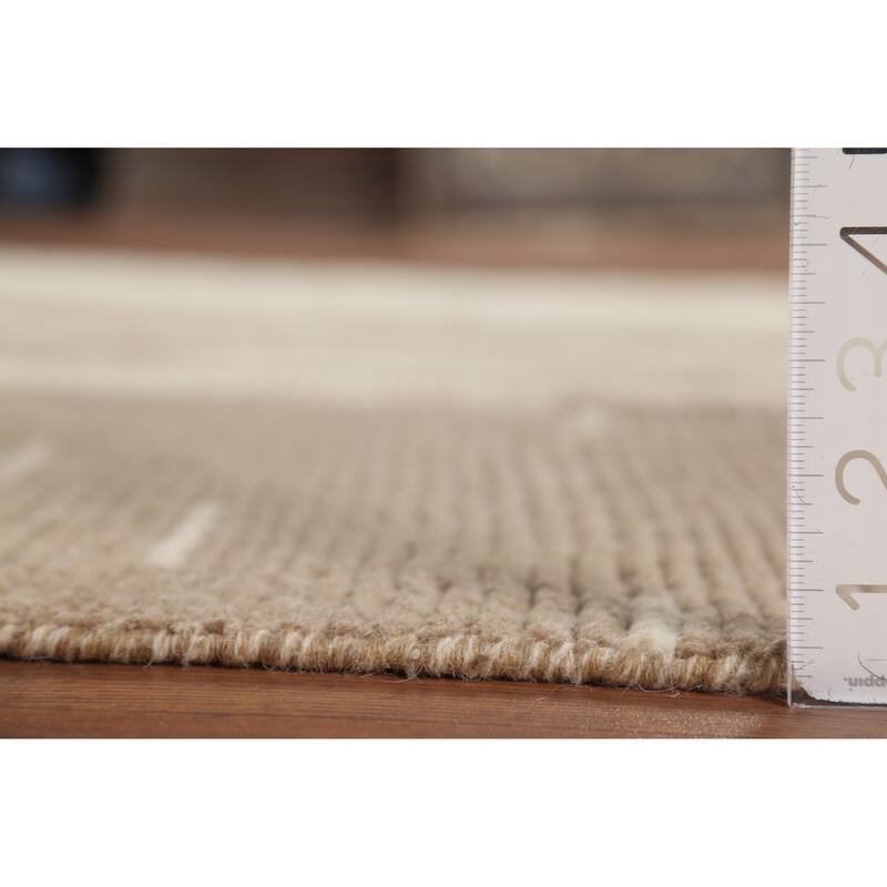 All-Over Striped Moroccan Oriental Area Rug Handmade Wool Carpet - 6'2"x 9'6"