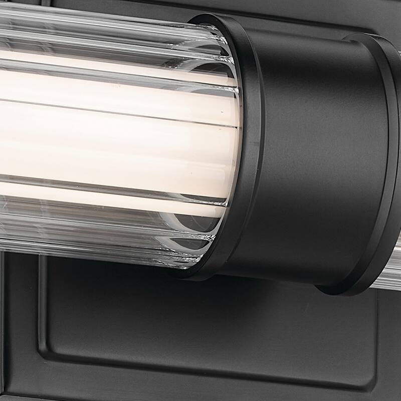 Kichler Lighting Laurene 18.5" Linear Bath Bar Small LED with Clear Fluted Glass in Black