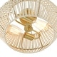preview thumbnail 7 of 7, 2-Light Bohemian Woven Rope Semi-Flush Mount Ceiling Light - D16"x H8.7" - Brass/Beige - 16 in. W