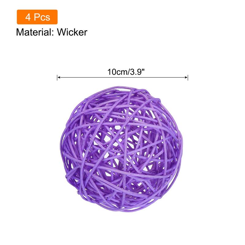 Wicker Rattan Balls 3.9 Inch Rattan Decorative Balls for Vase Fillers