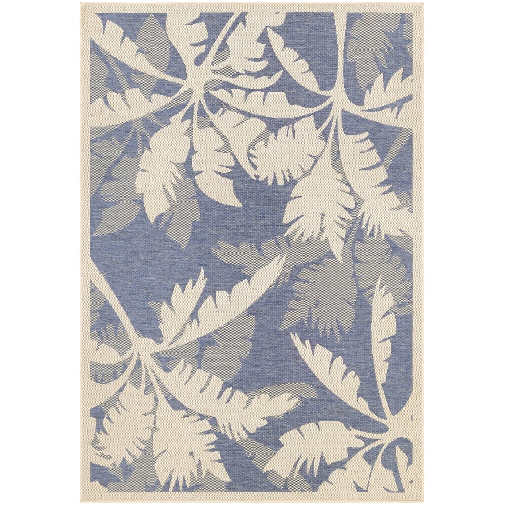 Dream Decor Rugs Samantha Tropics Beige Sapphire Outdoor Area Rug