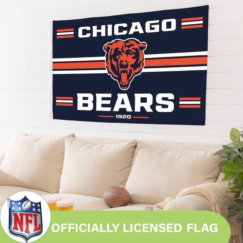 Chicago Bears Single Sided Flag w/ 2 Grommets, 3'x5'