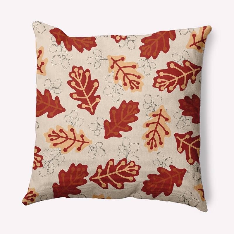 Retro Leaves Decorative Throw Pillow