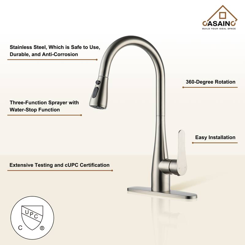 Single Handle Pull Down Sprayer Kitchen Faucet