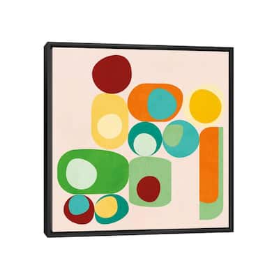 iCanvas "Geometric Mid Century Modern Summer" by Ana Rut Bre Framed