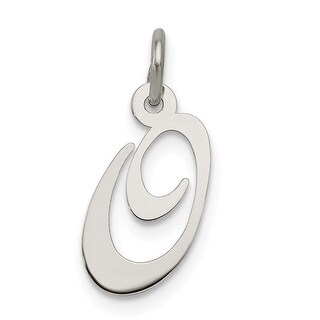925 Sterling Silver Small Fancy Script Initial O Charm and Pendant 925 Sterling Silver Small Fancy Script Initial O Charm and Pendant