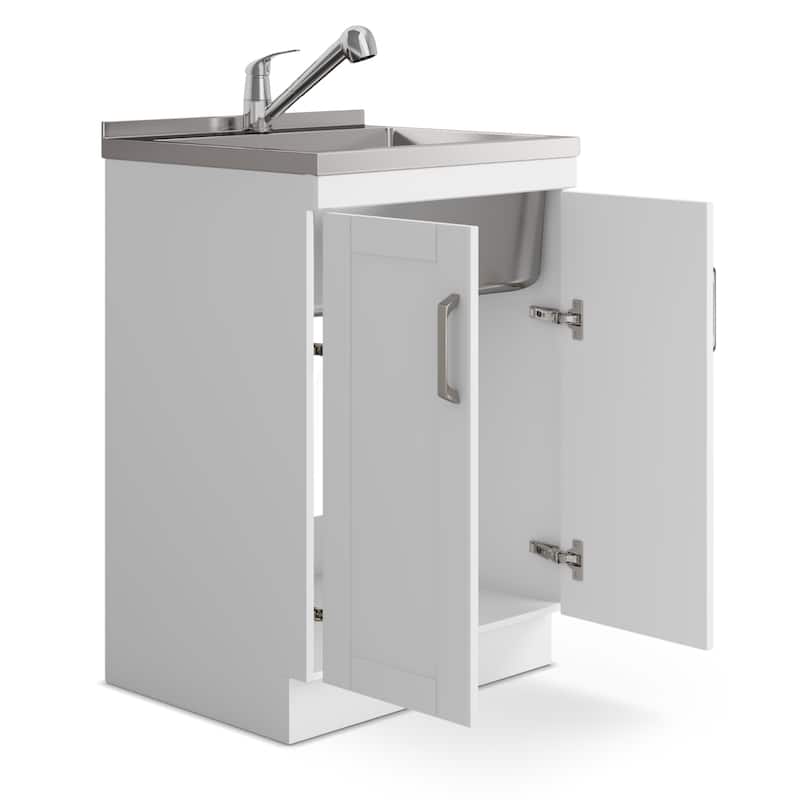 WYNDENHALL Lindor Transitional Laundry Cabinet with Faucet and Sink