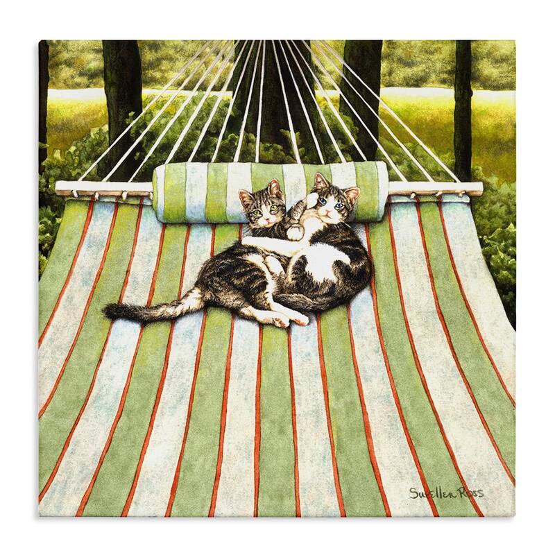 Stupell Playful Kittens on Hammock Canvas Wall Art Design By Sueellen Ross - 24 x 24