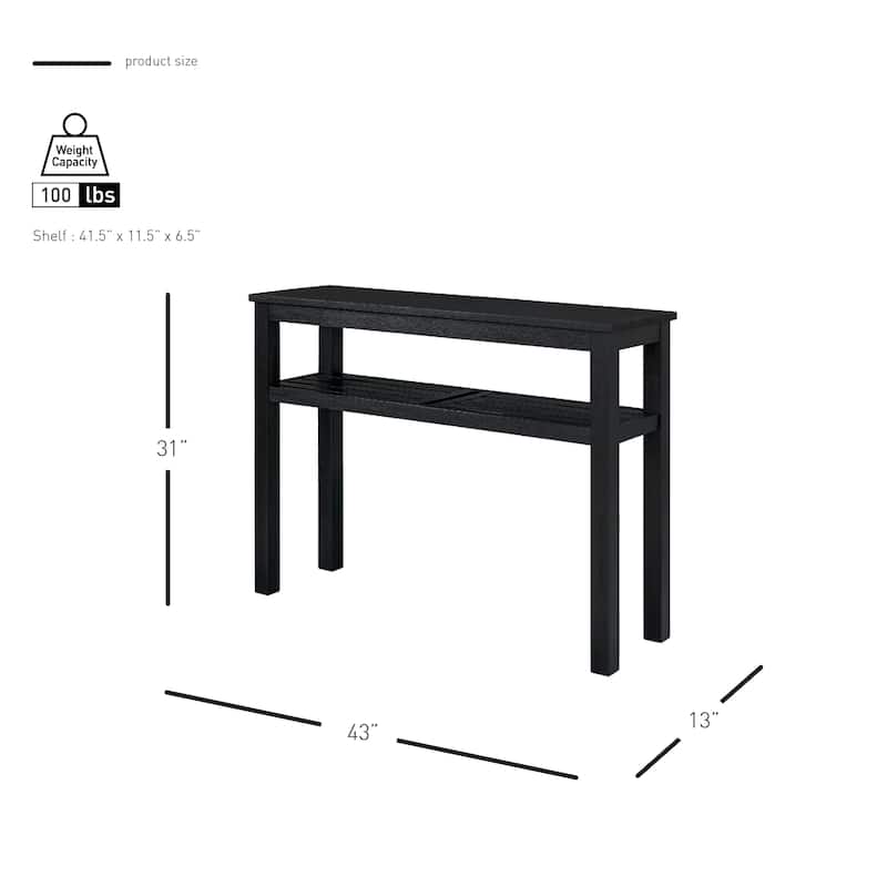 NPD Furniture Tiburon Acacia Wood Console Table with Shelf