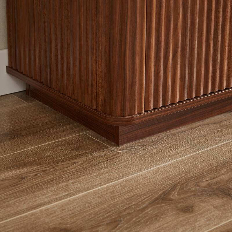 Modern 6-Drawer Dressing Table Curved Wave Dressing Table Storage Cabinet with Waterproof, for Bedroom Living Rooms