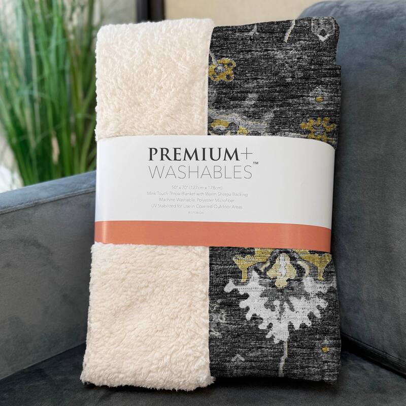 Premium Machine Washable ASB96 Global Sherpa Throw Blanket