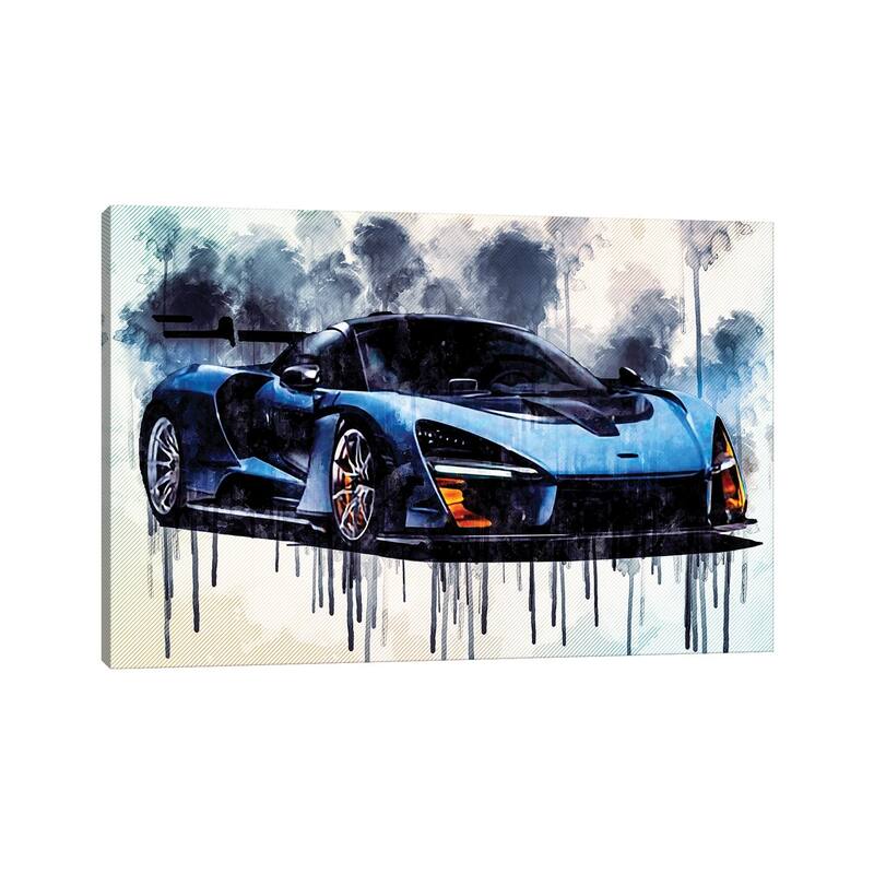 iCanvas "Mclaren Senna 2018 P15 Supercar Racing Car Hypercar" by Sissy Angelastro Canvas Print