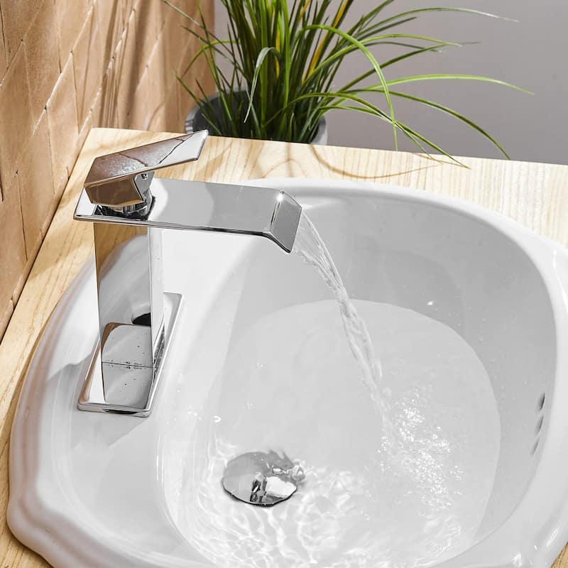 Chrome Single Handle Waterfall Bathroom Faucet