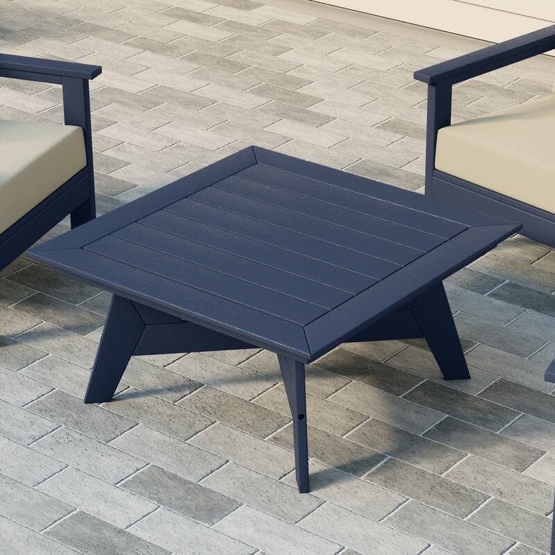 Polytrends Birchwood All Weather HDPE Outdoor Patio 37 Inch Square Conversation Table