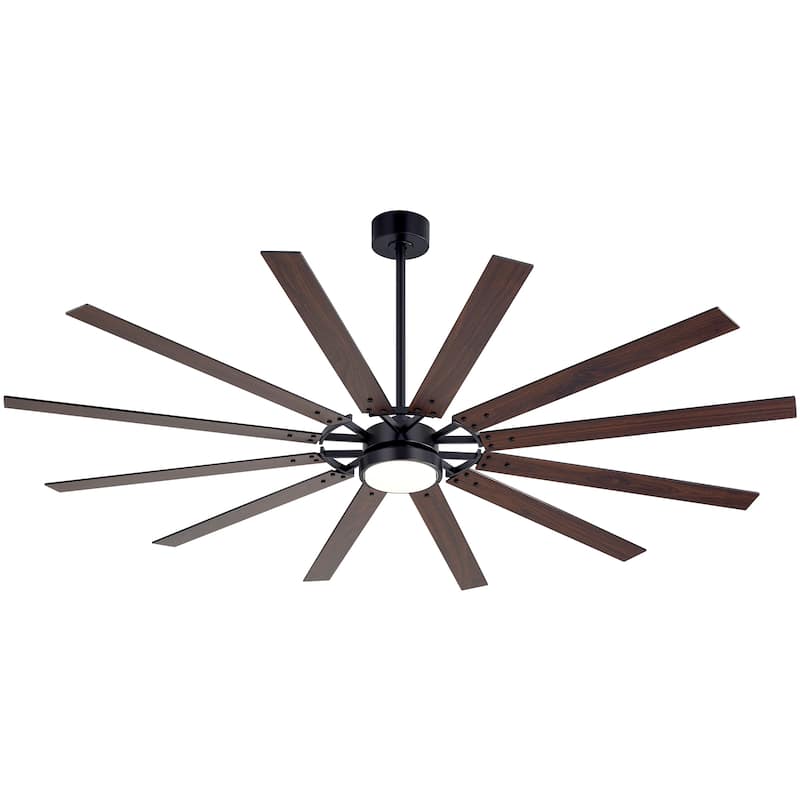 80/72/52/42-IN LED Ceiling Fan with Light Kit and Remote(5/10/12-Blade)