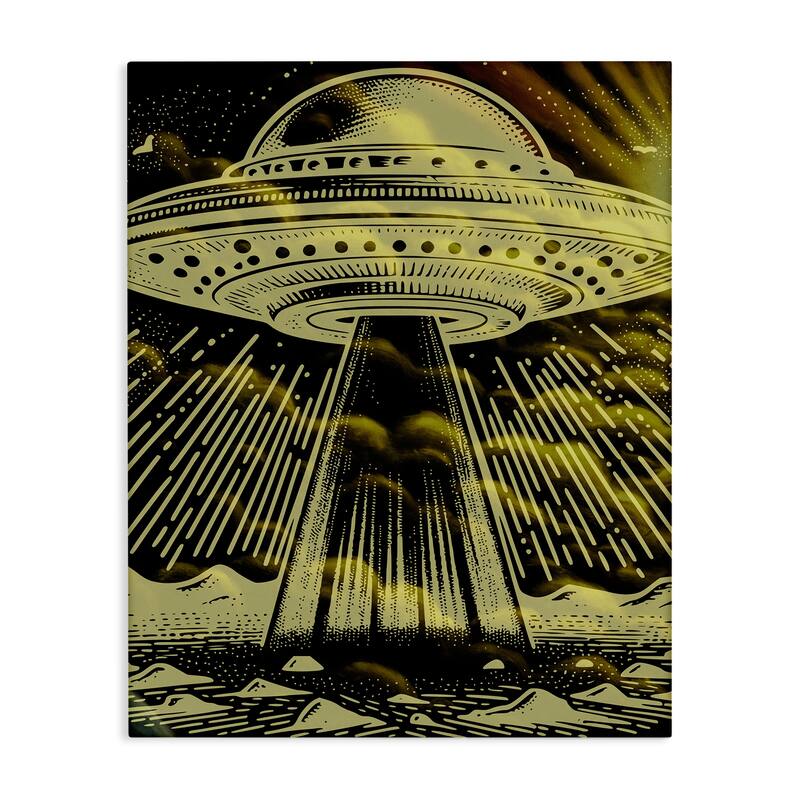 Stupell Mysterious Alien UFO Canvas Wall Art Design By Jesse Keith - 30 x 40