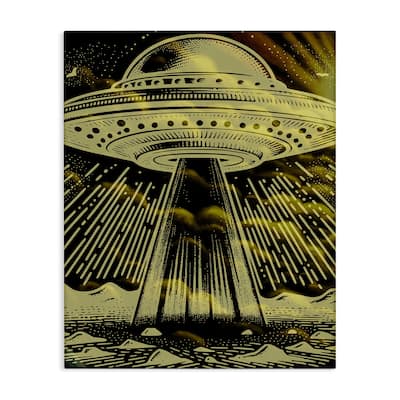 Stupell Mysterious Alien UFO Canvas Wall Art Design By Jesse Keith