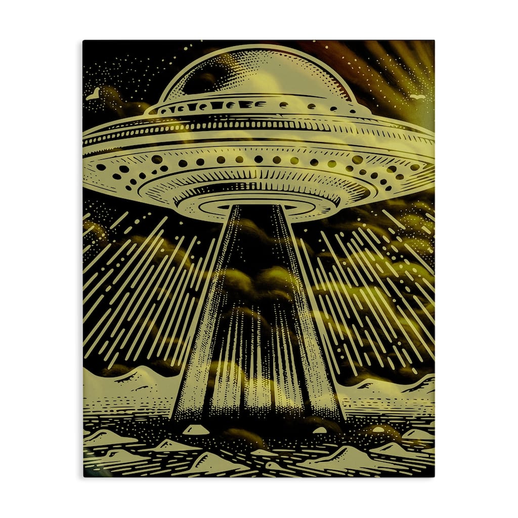 Stupell Mysterious Alien UFO Canvas Wall Art Design By Jesse Keith