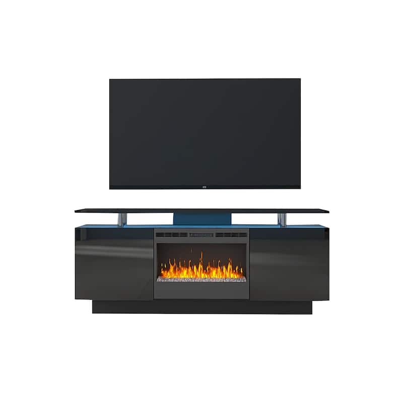 63" Modern Fireplace TV Stand with Storage for TVs Up to 50"