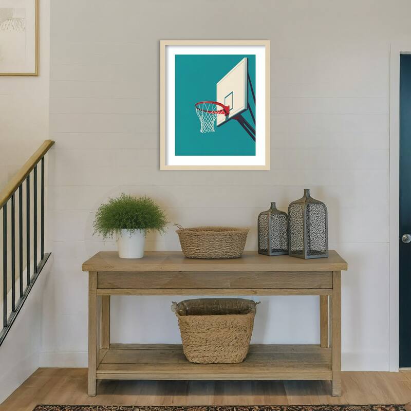 Basketball by Andreas Magnusson Wood Framed Wall Art Print