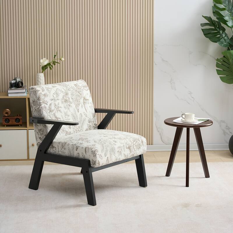 Upholstered Lounge Armchair, Ergonomic Single Sofa Chair, Reading Chair with Seat Cushion for Living Room, Study