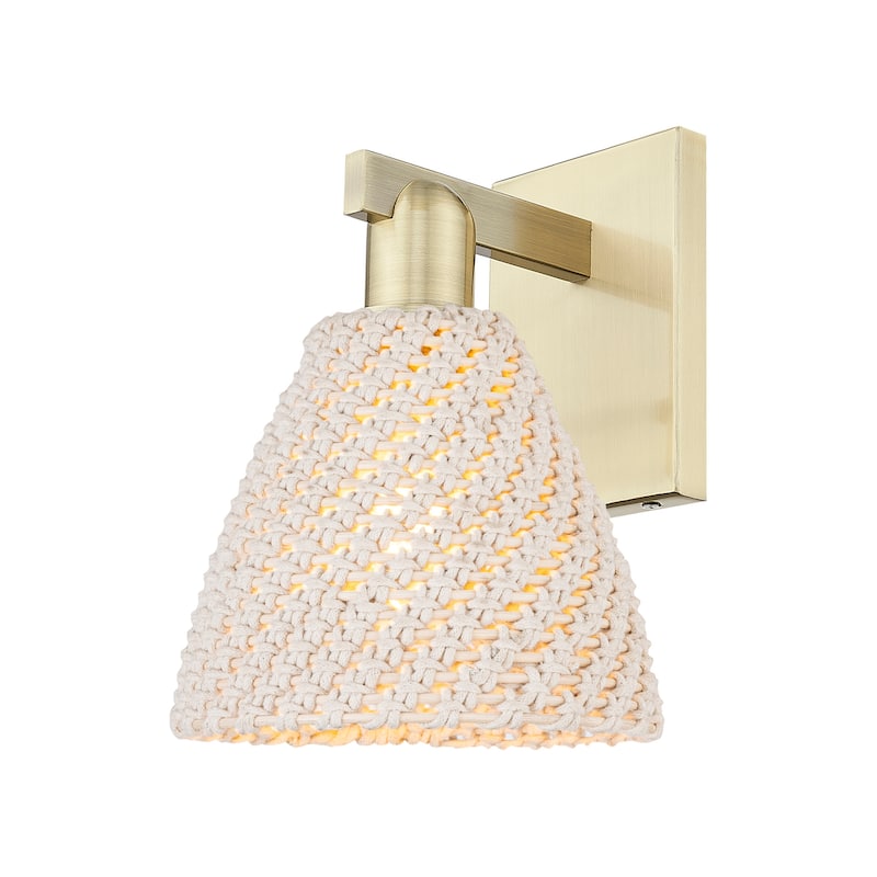 Innovations Lighting 716-1W-11-8 Natural Ballston Dome Sconce Natural - Antique Brass / Natural