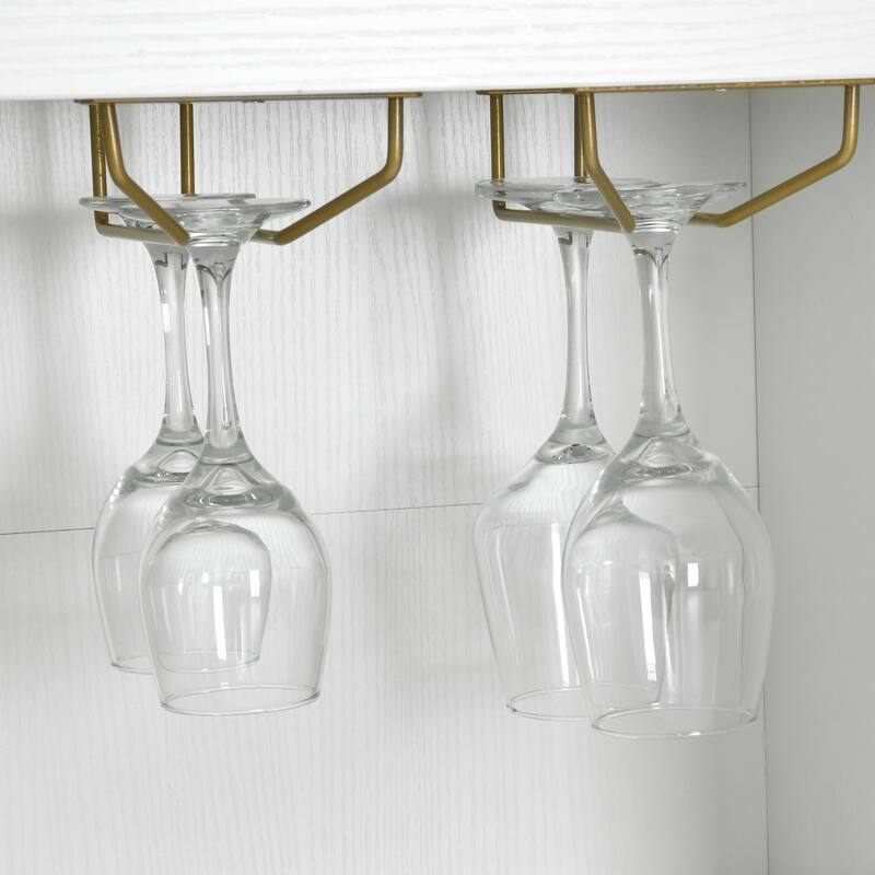 Moasis Coffee Bar Buffet Cabinet Storage With Wine Glass Holder