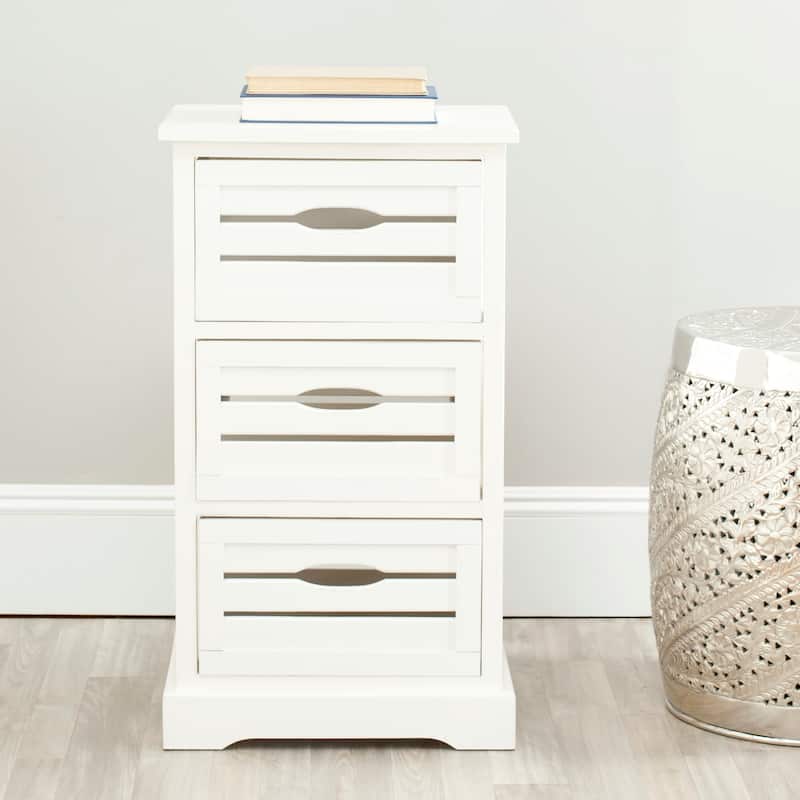 SAFAVIEH Samara 3-Drawer Storage Cream Cabinet - 16.5" x 12.6" x 29.5"