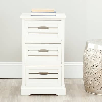SAFAVIEH Samara 3-Drawer Storage Cream Cabinet - 16.5" x 12.6" x 29.5"