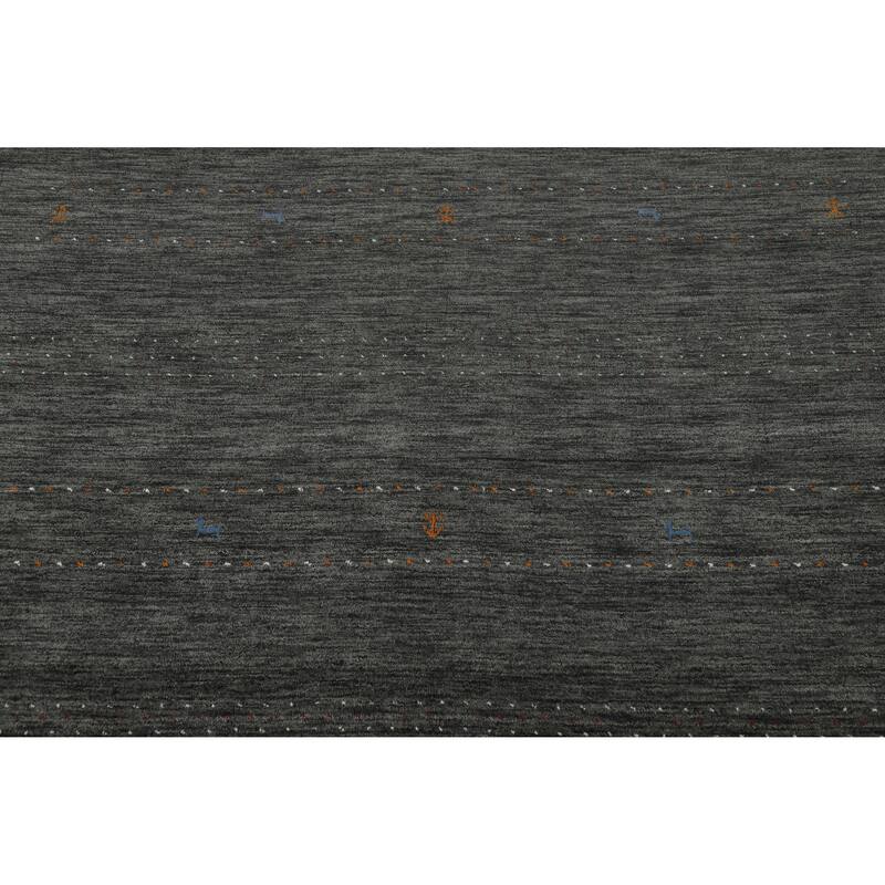 Gabbeh Indian Square Area Rug Hand-Knotted Wool Carpet - 6'7" x 6'9"