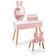 preview thumbnail 12 of 18, Gymax Kid Vanity Set Makeup Table Stool with Drawer Shelf Wood Leg