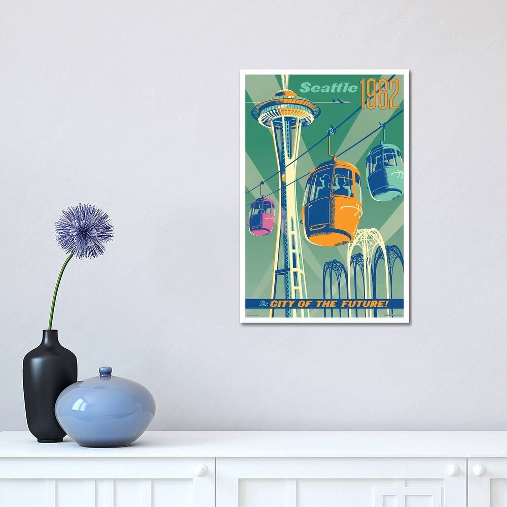 iCanvas "Seattle 1962 Travel Poster" by Jim Zahniser Canvas Print