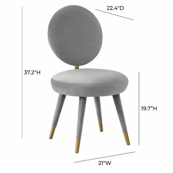 dimension image slide 2 of 4, Kylie Oval-back Armless Velvet Dining Chair