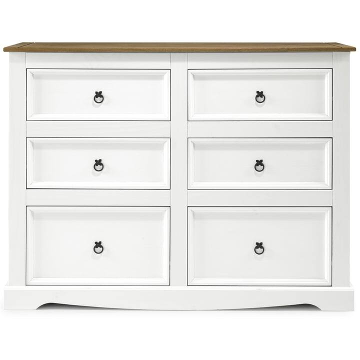 Wood Dresser 3+3 Drawers Chest Corona Collection | Furniture Dash