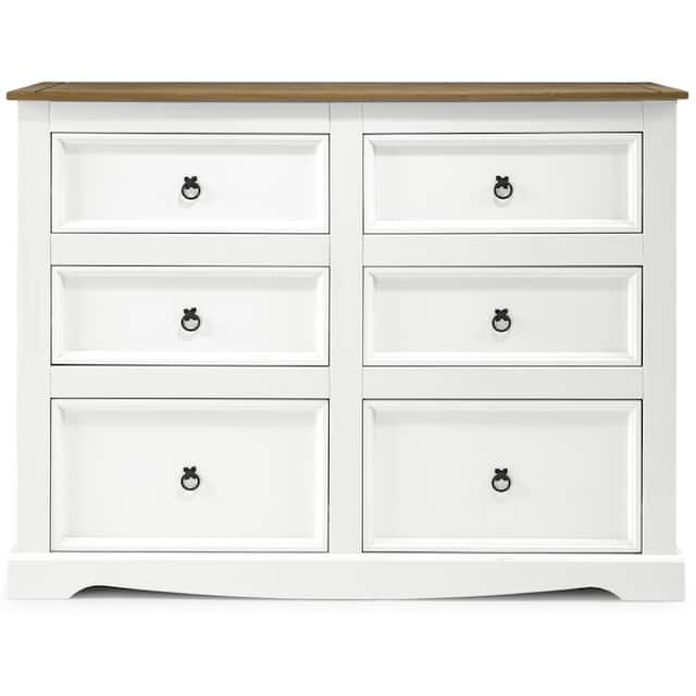 Wood Dresser 3+3 Drawers Chest Corona Collection | Furniture Dash