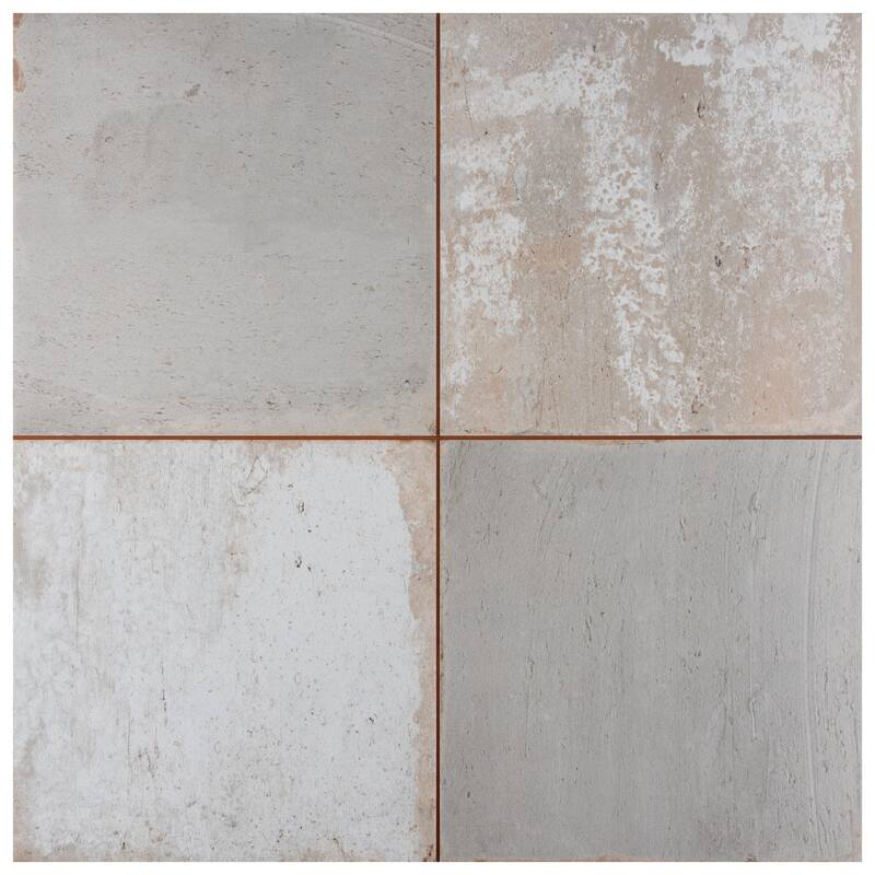 Merola Tile Kings Clay Checker Silver 17-5/8" x 17-5/8" Ceramic Floor and Wall Tile