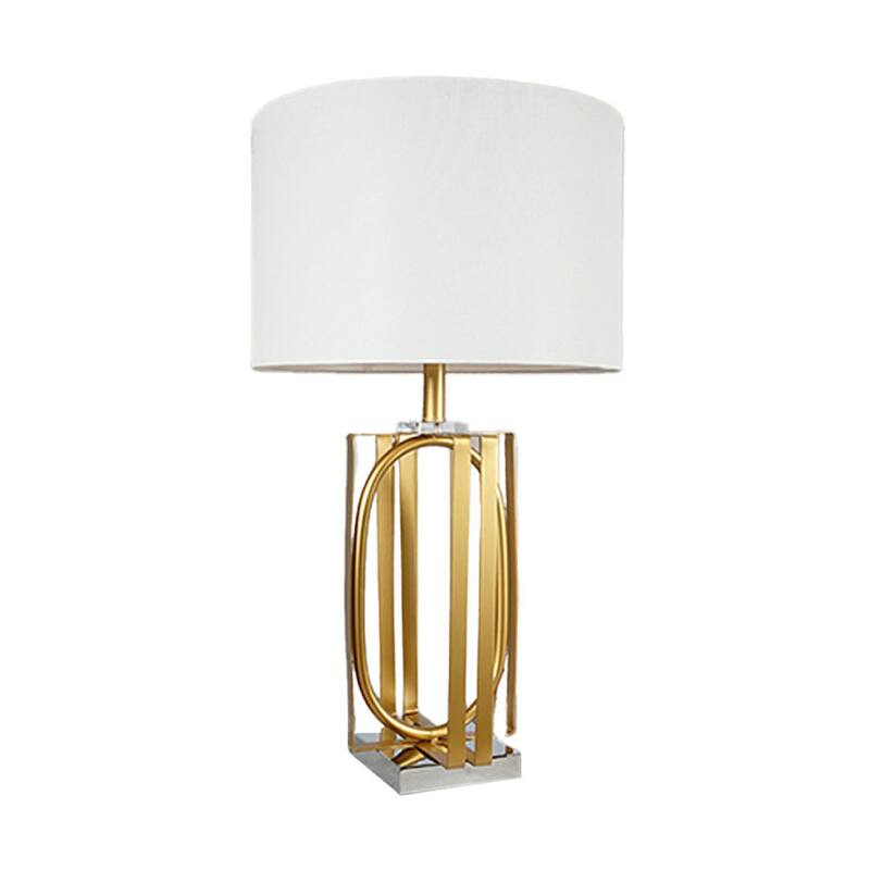 Limy 2pc Table Lamp Set, White Shade, Gold and Chrome Base, 29 Inch
